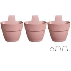 Elho ELHO, Kvetináč, Vibia Campana Foret Vertical Set/3, Dusty Rose, Vonkajší balkón, D 17,1 x Š 20,7 x V 29,7 cm