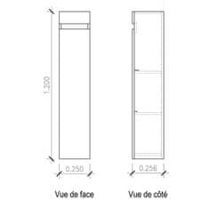 VERVELEY Kúpeľňový stĺp LUNA L 25 cm, matná sivá