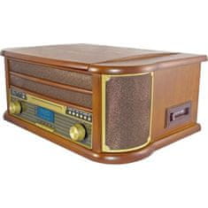 Inovalley INOVALLEY RETRO29E-N Vinylová Hi-Fi súprava v retro štýle, Bluetooth 5.0, 2x20W, CD / K7 audio prehrávač, FM rádio, 2 USB porty