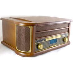 Inovalley INOVALLEY RETRO29E-N Vinylová Hi-Fi súprava v retro štýle, Bluetooth 5.0, 2x20W, CD / K7 audio prehrávač, FM rádio, 2 USB porty