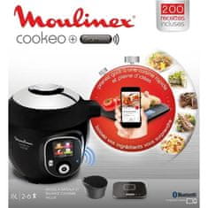 MOULINEX MOULINEX CE859800 COOKEO + Connect Smart Multicooker s váhou a plechom na pečenie, 6 l, 200 receptov, čierna