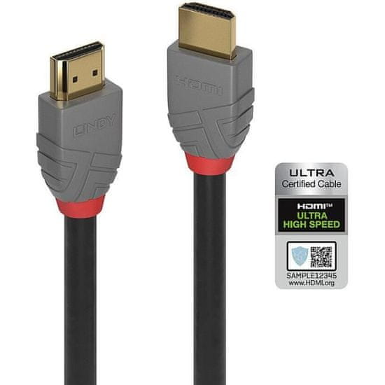 Lindy Lindy, 36952, Ultra vysokorýchlostný kábel HDMI, Anthra line, 1 m