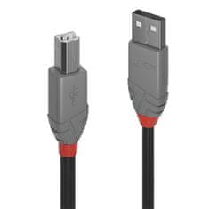 VERVELEY LINDY kábel USB 2.0 typu A na B, Anthra Line, 1 m