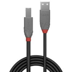 VERVELEY LINDY kábel USB 2.0 typu A na B, Anthra Line, 1 m