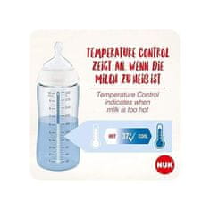 Nuk NUK FC+ Mickey dojčenská fľaša, s reguláciou teploty, silikónová, 300 ml, 6-18 mesiacov