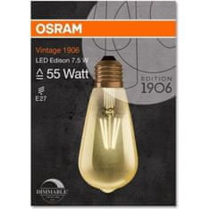 shumee OSRAM-LED Edison E27 žiarovka Ø6,4 cm 2400 K 6,5 W = 51 W 710 lúmenov Stmievateľná Osram