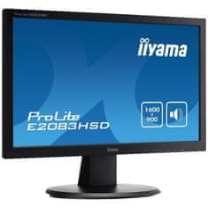 iiyama Počítačová obrazovka, IIYAMA ProLite E2083HSD-B1, 20, TN panel, 5ms, VGA / DVI-D