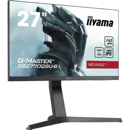 VERVELEY Obrazovka pre hráčov PC, IIYAMA G-Master Red Eagle, 27 WQHD, IPS panel, 0,5 ms, 165 Hz, HDMI / DisplayPort / USB 3.0, AMD FreeSync