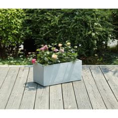 VERVELEY Sklolaminátový kvetináč v cementovom štýle, 56 x 27 x 25 cm, 35 L, svetlosivý