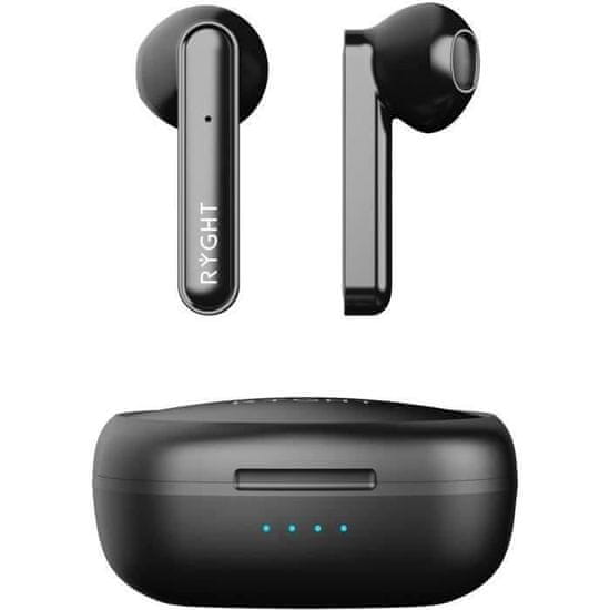 VERVELEY RYGHT R483416, Bezdrôtové slúchadlá ALFA s polointaktným rozhraním Bluetooth 5.0, Výdrž batérie 4 h30, Intuitívne dotykové ovládanie, USB-C, čierna