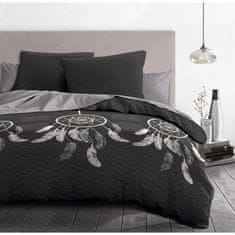 VERVELEY Súprava posteľnej bielizne z mikrovlákna ATTRAPE REVES, 1 obliečka na prikrývku 220 x 240 cm + 2 obliečky na vankúš 63 x 63 cm, grafitová