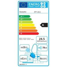 VERVELEY TRIOMPH ETF1811 Kanistrový vysávač s vreckom, 650 W, 78 dB, A, sivomodrý