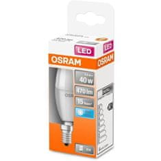 VERVELEY Žiarovka OSRAM LED s matným plameňom s chladičom, ekvivalent 5,4 W 40W E14, studená biela