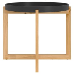 Vidaxl Konferenčný stolík čierny 53x53x43,5 cm sprac. drevo a borovica