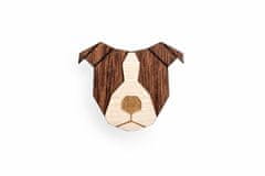 BeWooden drevená brošňa v tvare psa Staffordshire Bull Terrier Brooch univerzálna