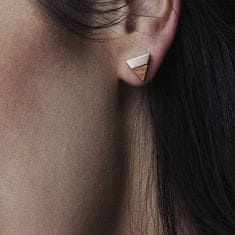 BeWooden Náušnice s dreveným detailom Rea Earrings Triangle univerzálne béžová