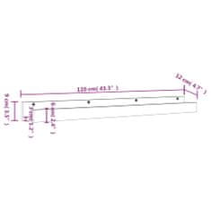 Vidaxl Nástenné skrinky 2 ks 110x12x9 cm masívna borovica