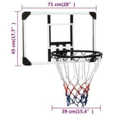 Vidaxl Basketbalová doska priehľadná 71x45x2,5 cm polykarbonát