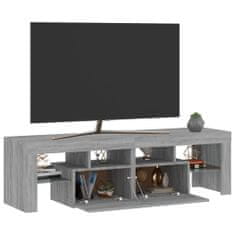 Vidaxl TV skrinka s LED svetlami sivá sonoma 140 x 36,5 x 40 cm