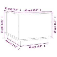 Vidaxl Konferenčný stolík sivý 40x50x35 cm borovicový masív