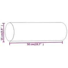 Vidaxl Dekoratívne vankúše 2 ks tmavosivé Ø15x50 cm zamat