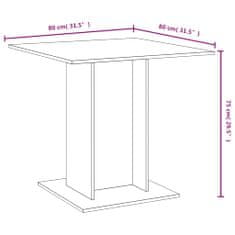 Petromila vidaXL Jedálenský stôl dymový dub 80x80x75 cm spracované drevo