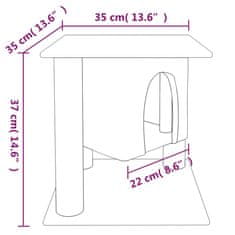 Vidaxl Škrabadlo pre mačky so sisalovými stĺpikmi tmavosivé 37 cm