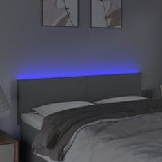 Vidaxl Čelo postele s LED bledosivé 144x5x78/88 cm látka