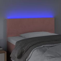 Vidaxl Čelo postele s LED ružové 80x5x78/88 cm zamat