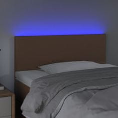 Vidaxl Čelo postele s LED hnedé 80x5x78/88 cm umelá koža