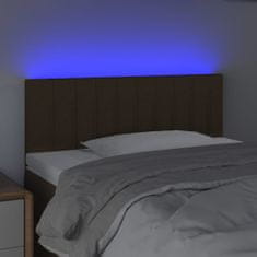 Vidaxl Čelo postele s LED tmavohendé 100x5x78/88 cm látka