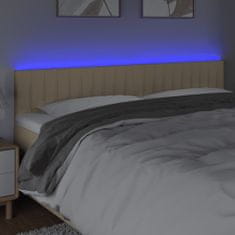 Vidaxl Čelo postele s LED krémové 180x5x78/88 cm látka