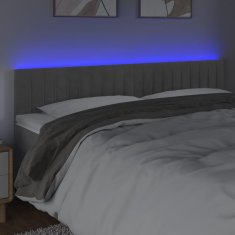 Vidaxl Čelo postele s LED bledosivé 180x5x78/88 cm zamat