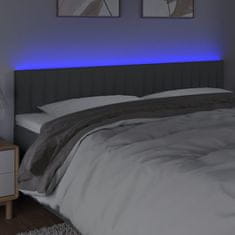 Vidaxl Čelo postele s LED tmavosivé 180x5x78/88 cm látka