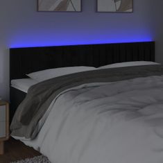 Vidaxl Čelo postele s LED čierne 180x5x78/88 cm zamat