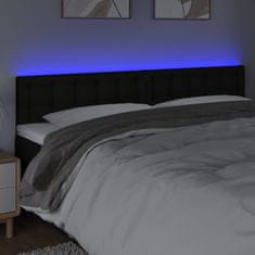 Vidaxl Čelo postele s LED čierne 200x5x78/88 cm látka