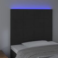 shumee Čelo postele s LED čierne 100x5x118/128 cm zamat