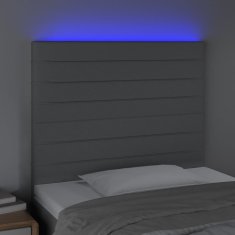 Vidaxl Čelo postele s LED bledosivé 90x5x118/128 cm látka