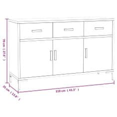 Petromila vidaXL Komoda, hnedá 110x35x70 cm, borovicový masív