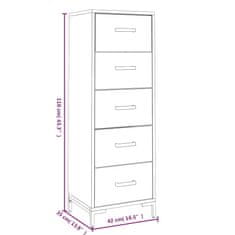 Vidaxl Zásuvková skrinka 42x35x110 cm masívna recyklovaná borovica