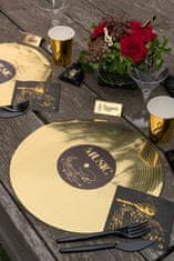Santex Prestieranie na stôl Vinylová platňa zlatá 34cm 6ks