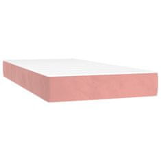 shumee Posteľný rám boxsping s matracom ružový 100x200 cm zamat