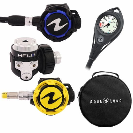 AQUALUNG Automatika set HELIX DIN + octopus HELIX + manometer AL50 a taška