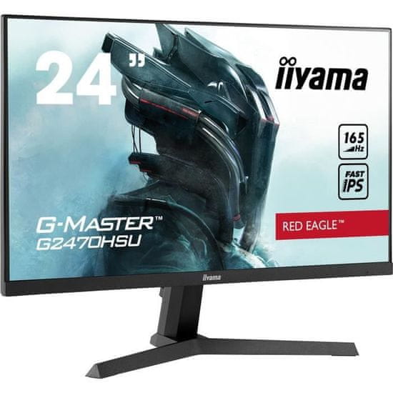 iiyama Herná obrazovka pre PC, IIYAMA G-Master Red Eagle G2470HSU-B1, 23,8 FHD, IPS panel, 0,8 ms, 165 Hz, HDMI / DisplayPort, FreeSync