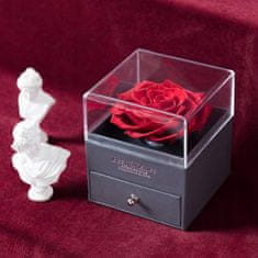 Korbi Večná ruža, kvetinová škatuľa, hologramový náhrdelník
