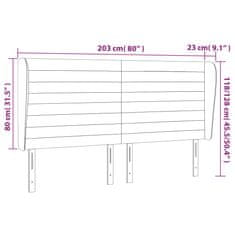 Vidaxl Čelo postele so záhybmi tmavohnedé 203x23x118/128 cm látka