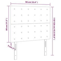 Vidaxl Čelá postele 2 ks sivé 90x5x78/88 cm umelá koža