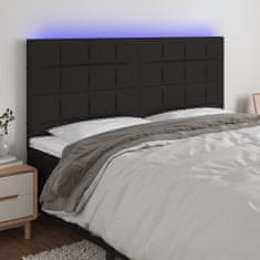 shumee Čelo postele s LED čierne 160x5x118/128 cm látka