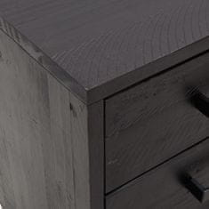 Vidaxl Nočný stolík čierny 36x30x45 cm masívna recyklovaná borovica