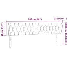 Vidaxl Čelo postele so záhybmi tmavomodrá 203x23x78/88 cm zamat